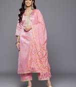 Women Woven Design Gotta Patti Kurta with Trousers & With Dupatta