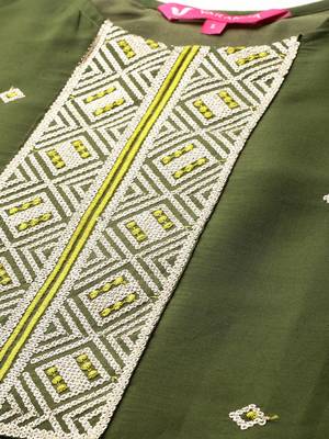 Embroidered Sequinned Kurta With Trousers & Dupatta 3