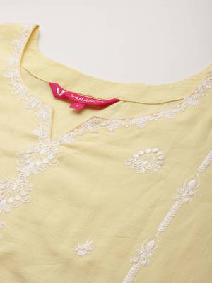 Ethnic Motifs Embroidered Thread Work Pure Cotton Kurta With Trousers & Dupatta 3