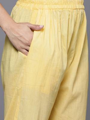 Ethnic Motifs Embroidered Thread Work Pure Cotton Kurta With Trousers & Dupatta 4