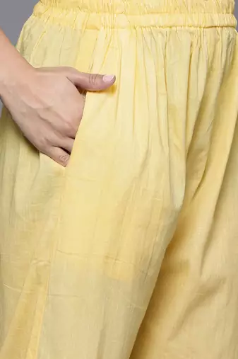 Ethnic Motifs Embroidered Thread Work Pure Cotton Kurta With Trousers & Dupatta