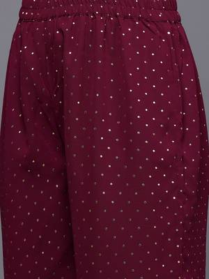 Women Gotta Patti Embroidered Silk Georgette Kurta with Trousers & Dupatta 4