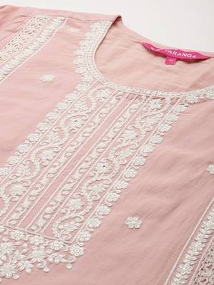Women Embroidered Pure Cotton Kurta with Trousers & Dupatta 3