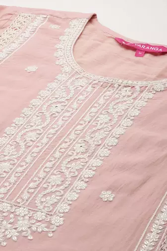 Women Embroidered Pure Cotton Kurta with Trousers & Dupatta