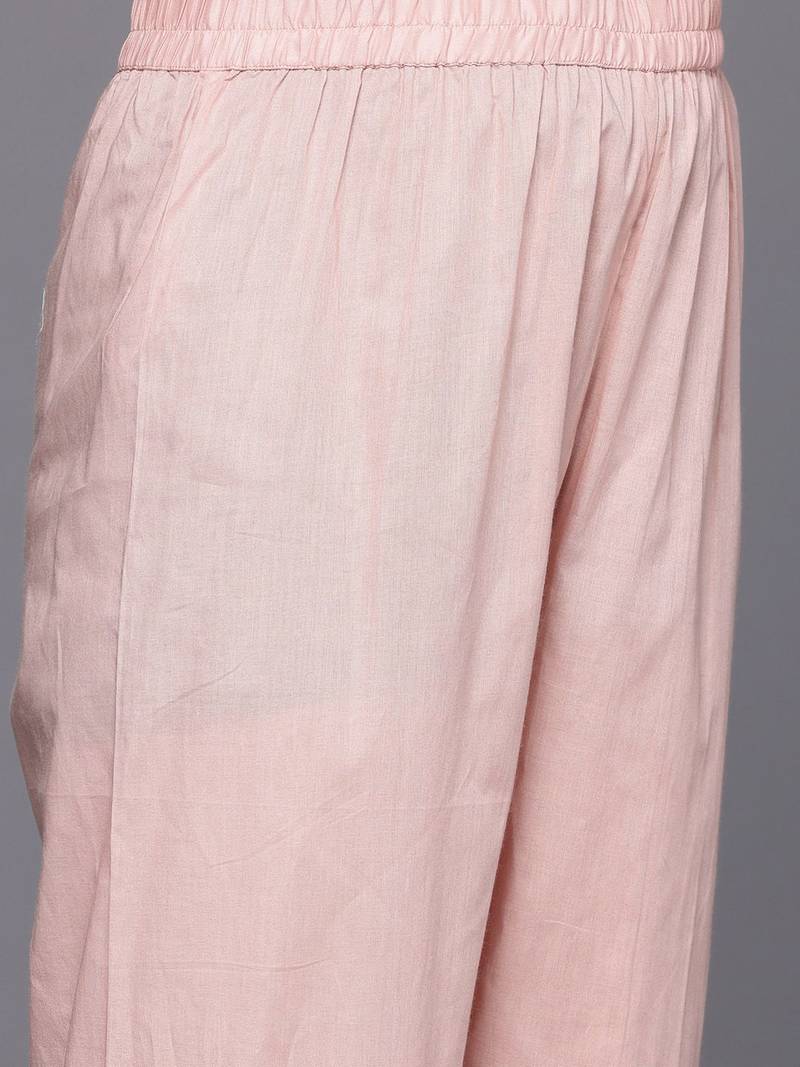 Women Embroidered Pure Cotton Kurta with Trousers & Dupatta