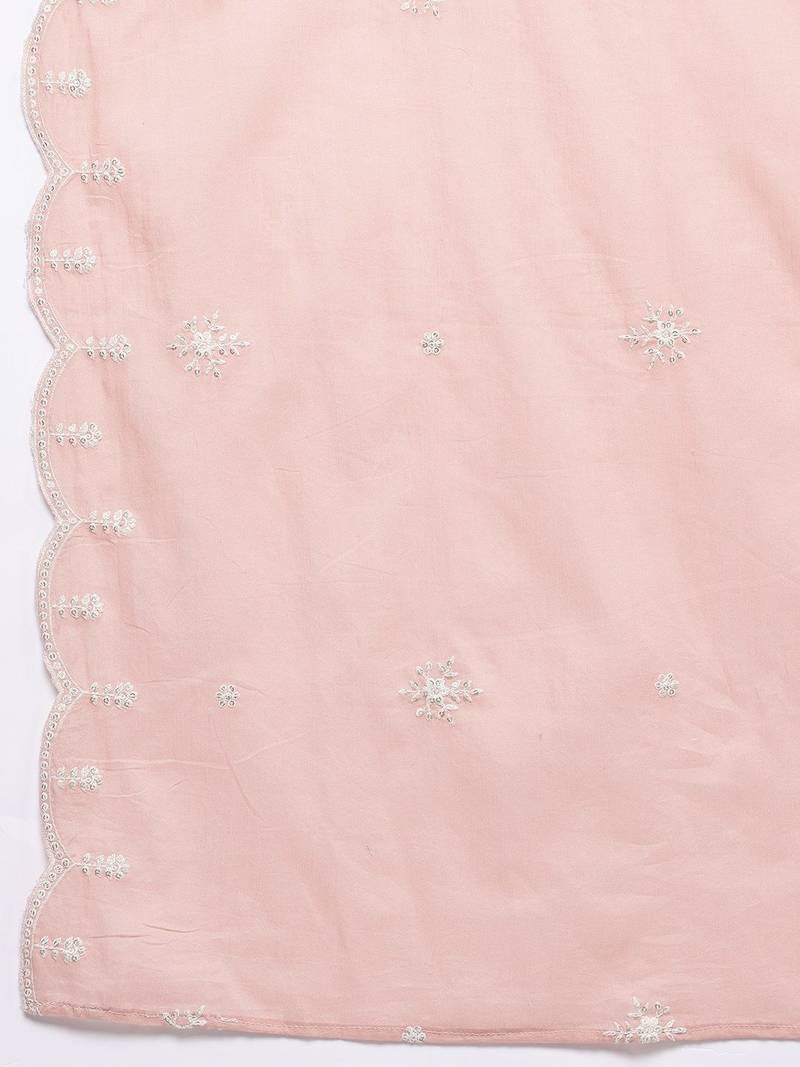 Women Embroidered Pure Cotton Kurta with Trousers & Dupatta