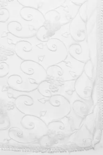Floral Embroidered Thread Work Kurta With Palazzos & Dupatta