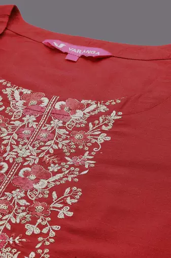 Ethnic Motifs Embroidered Regular Kurta with Trousers & With Dupatta