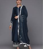 Ethnic Motifs Embroidered Regular Kurta with Trousers & With Dupatta