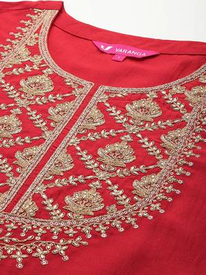 Women Ethnic Motifs Embroidered Kurta with Palazzos & With Dupatta 3