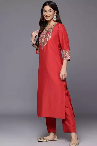 Women Ethnic Motifs Embroidered Kurta with Palazzos & With Dupatta