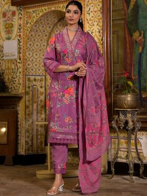 Printed Kurta with Trousers & Dupatta 5