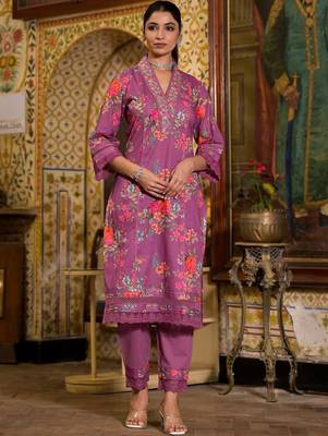 Printed Kurta with Trousers & Dupatta 7