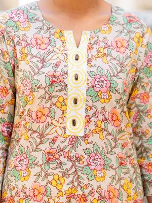 Floral Printed Regular Pure Cotton Kurta with Trouser 2