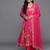 Floral Printed Gotta Patti V-Neck Empire Anarkali Kurta with Trouser & Dupatta