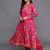 Floral Printed Gotta Patti V-Neck Empire Anarkali Kurta with Trouser & Dupatta