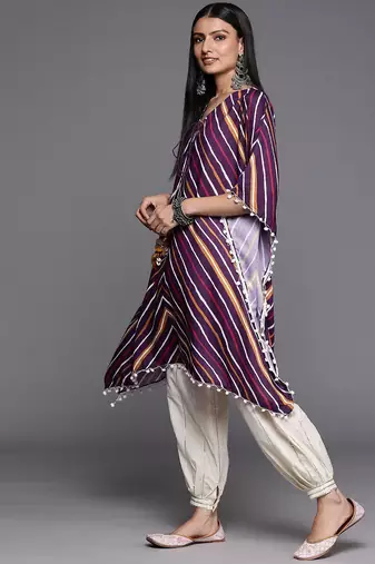 Striped Kaftan Kurta with Salwar