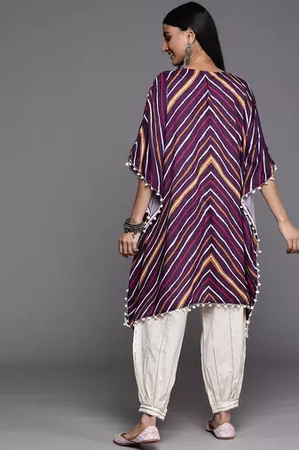 Striped Kaftan Kurta with Salwar