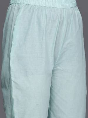 Floral Embroidered Thread Work Pure Cotton Kurta with Trousers & Dupatta 4