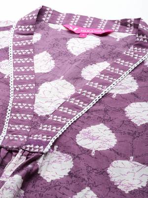 Floral Printed Sequinned Pure Cotton Kurta with Trousers & Dupatta 3