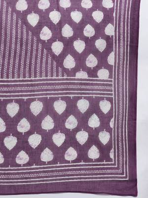 Floral Printed Sequinned Pure Cotton Kurta with Trousers & Dupatta 5
