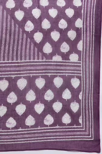 Floral Printed Sequinned Pure Cotton Kurta with Trousers & Dupatta