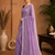 Lavender Embroidery Thread And Beats Work Design Fabric Soft Linen Saree With Unstitched Blouse