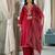 Ethnic Motifs Zari Embroidered Mirror Work Straight Kurta With Trousers & Dupatta