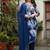 Floral Sequin & Pearl Embroidered Straight Kurta Paired With Trousers & Dupatta