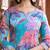 Floral Printed Round Neck Mirror Embroidered Straight Kurta Set With Dupatta