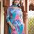 Floral Printed Round Neck Mirror Embroidered Straight Kurta Set With Dupatta