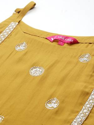 Ethnic Motifs Embroidered Sequinned Kurta with Trousers & Dupatta 2
