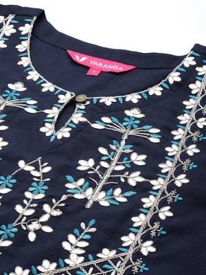 Women Floral Embroidered Regular Kurta with Trousers & With Dupatta 3