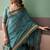 Sky blue soft cotton casual & festive wear saree