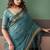 Sky blue soft cotton casual & festive wear saree