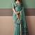 Peacock green soft cotton casual & festive wear saree