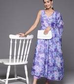 Women Floral Printed Empire Gotta Patti Kurta with Trousers & With Dupatta