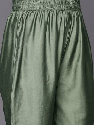 Chanderi Silk Kurta with Trousers & Dupatta 3