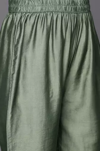 Chanderi Silk Kurta with Trousers & Dupatta