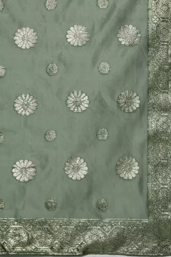 Chanderi Silk Kurta with Trousers & Dupatta