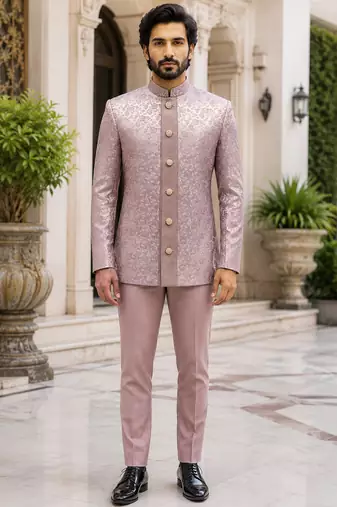 Light pink open jodhpuri for men ::: men's ethnic wear