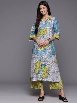 Women Printed Regular Kurta with Trousers 4