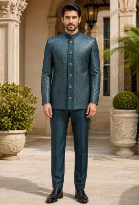 Bottle green open jodhpuri for men ::: men's ethnic wear 1