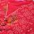 Red Bandhani printed A line Kurta with Trouser and Dupatta