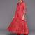 Red Bandhani printed A line Kurta with Trouser and Dupatta