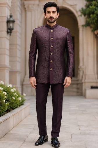 Wine open jodhpuri for men ::: men's ethnic wear