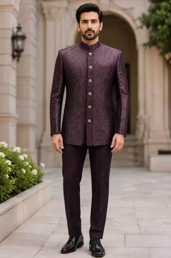 Wine open jodhpuri for men ::: men's ethnic wear