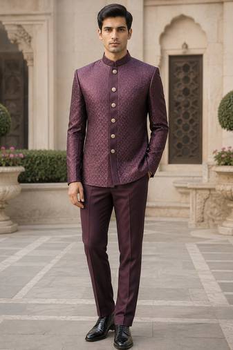 Wine open jodhpuri for men ::: men's ethnic wear