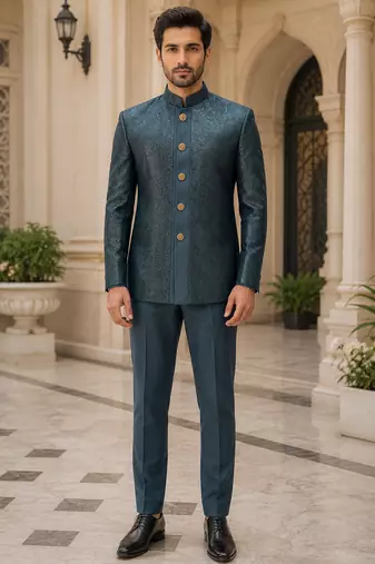 Bottle green open jodhpuri for men ::: men's ethnic wear