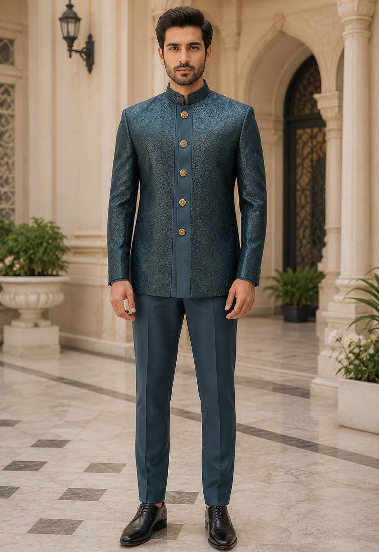 Bottle green open jodhpuri for men ::: men's ethnic wear